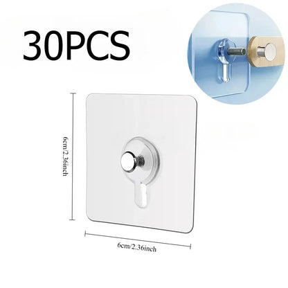10/50pcs Self-Adhesive Hook Strong Adhesive Picture Frame Nails Hooks Transparent Seamless Wall Hangers Hanging Clock