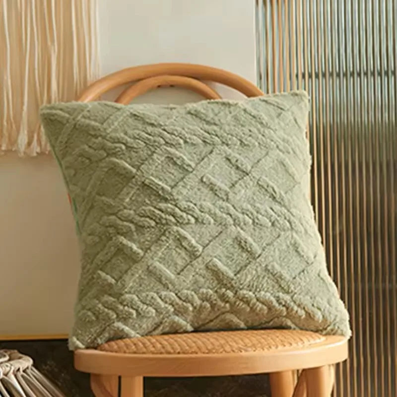 Plush Cushion Cover Geometric Sofa Pillow Cover for Living Room Sofa 45x45cm Decorative Pillow Home Decor Pillowcase