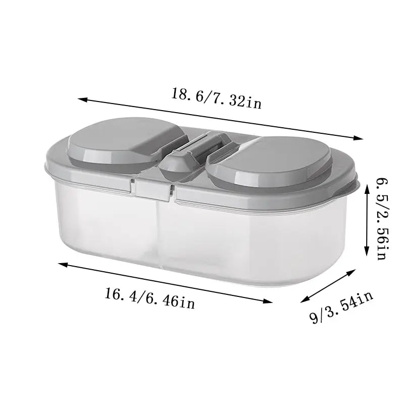 Double Compartment With Lid Food Dried Fruit Sealing Jar Multifunctional Kitchen Refrigerator Plastic Storage Jar