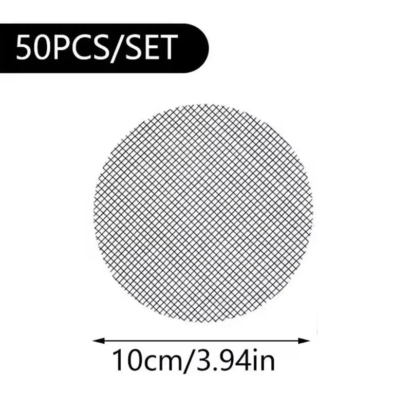 50pcs Breathable Anti-Leak Mesh Pot Seal Prevents Soil Loss, Fits Drain Holes, Durables Polymer Net for Flower Pots & Planters