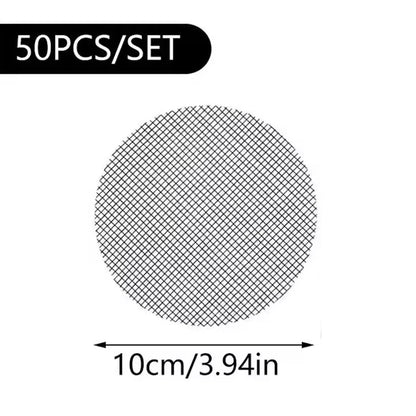 50pcs Breathable Anti-Leak Mesh Pot Seal Prevents Soil Loss, Fits Drain Holes, Durables Polymer Net for Flower Pots & Planters