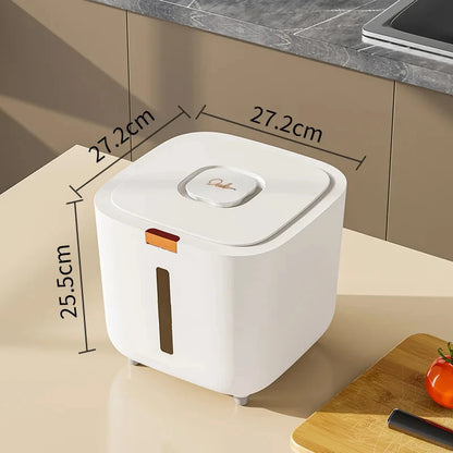 1PCS Thickened Moisture-Proof Rice Bucket with Lid Sealed Insect-Proof Canister for 5/10KG Pressed Noodles Powder Storage Box