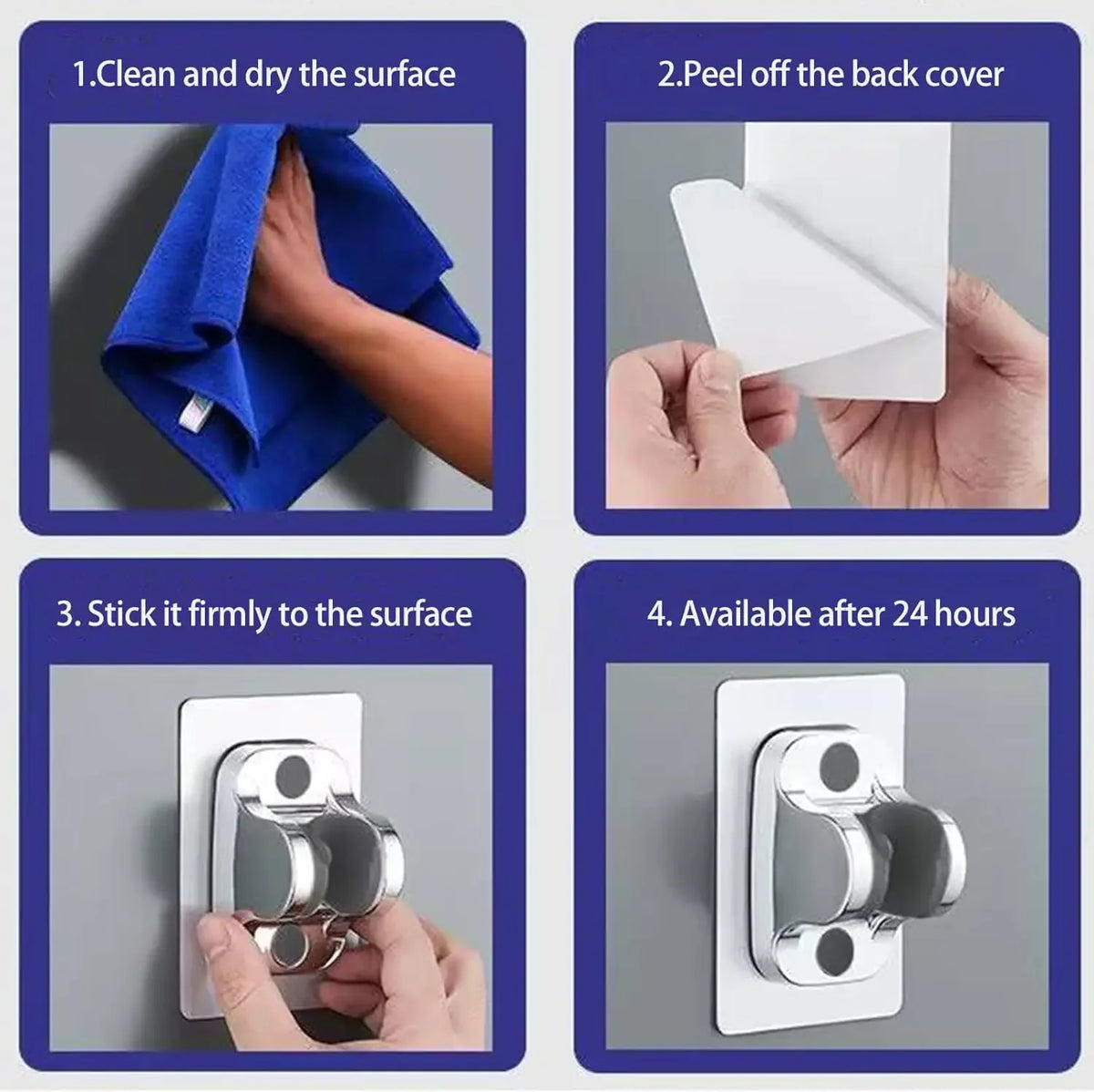 Universal Showerhead Holder Bracket Wall Mounted Punch Free Household Adjustable Shower Self Adhesive Bathroom Accessories