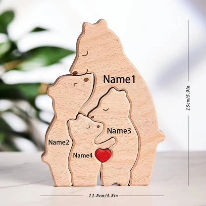 Wooden Bear Home Art Puzzle Personalized Custom Birthday Gift Art Puzzle Home Decor Christmas Thanksgiving Mom Home Warm Gift