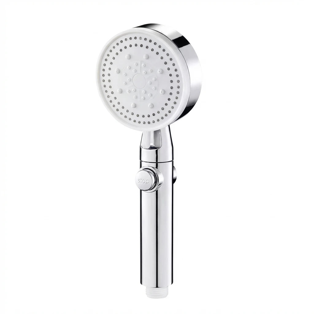 Adjustable High Pressure Shower Head with 5 Modes Water Saving One-Key Stop Spray Nozzle - Bathroom Shower Accessories with Hose