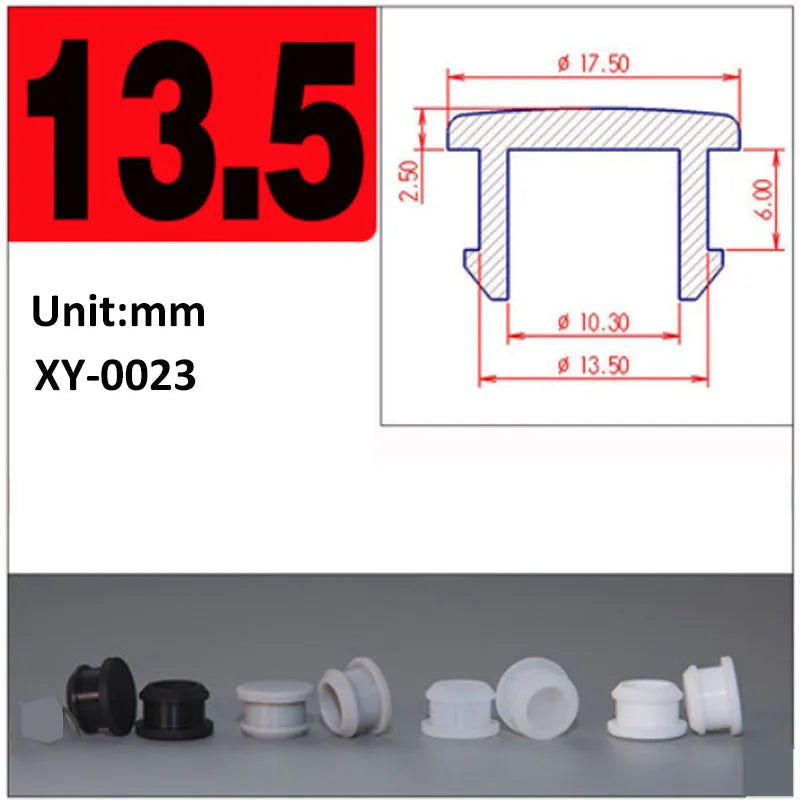Silicone Rubber Caps T Type Plug Cover Snap-on Gasket Blanking End Seal Stopper 2.5mm-15mm Black/White/Gray/Transparent