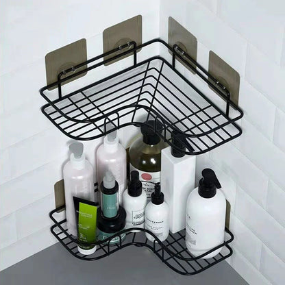 Toilet Storage Rack Bathroom Shelf No-Drill Corner Shelf Shower Wall Mounted Shelf Bracket Bathroom Accessory Organizer Shampoo