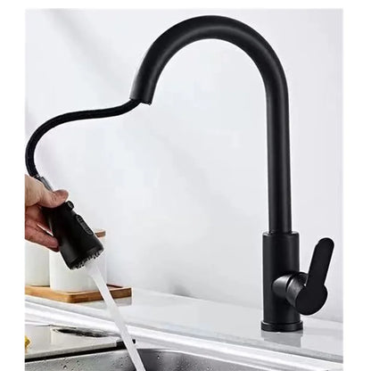 Brushed Nickle  Kitchen Faucet Pull Out Stainless Steel Black Kitchen Mixed Tap Kitchen Sink Tap