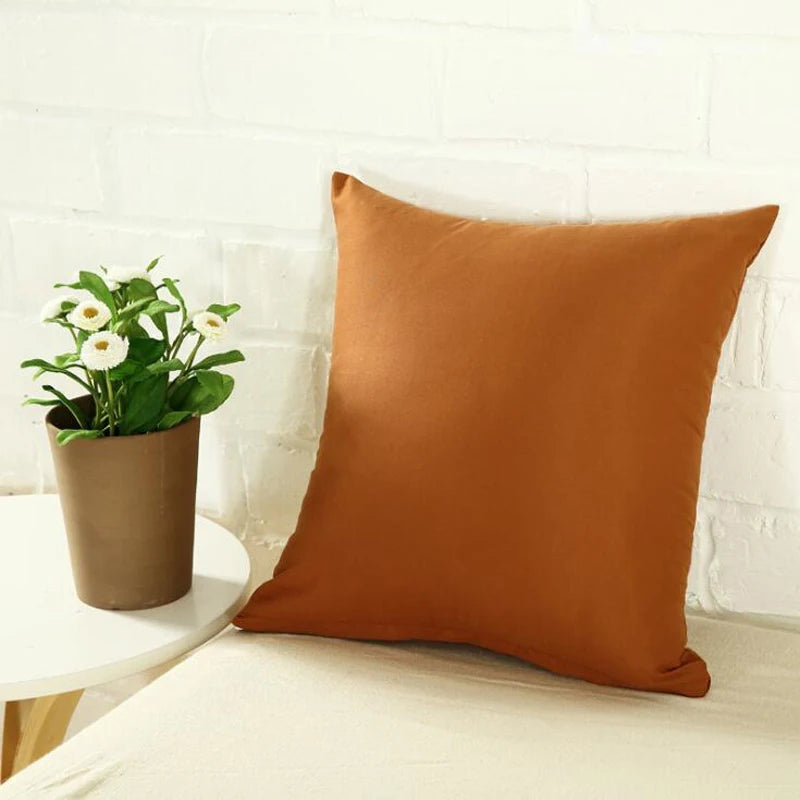 40*40cm Pillow Case Solid Color Sofa Cushion Backrest Pillowcase Family Living Room Cushion Waist Cushion Cover For Household