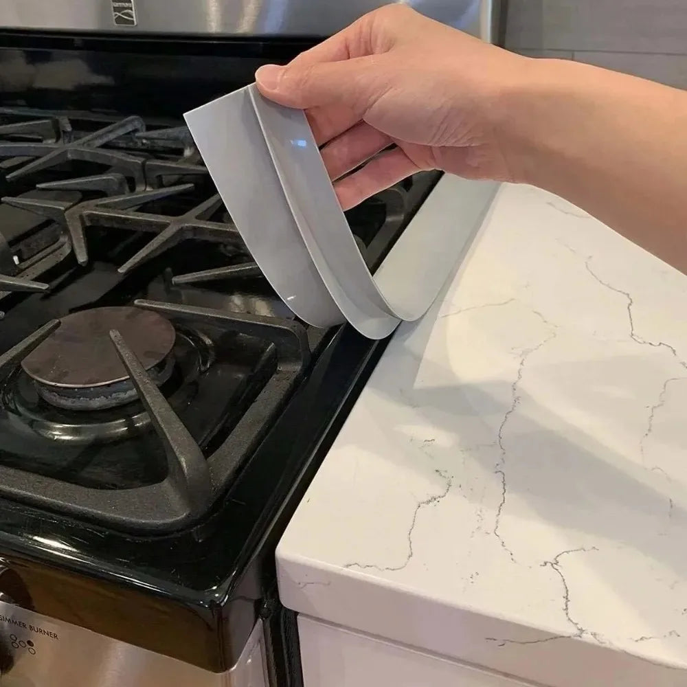 Silicone Gap Strip, Kitchen Gas Stove Sealing Strip, Kitchen Anti-Oil Anti-Stain Strip, Silicone Seal Insert Strip