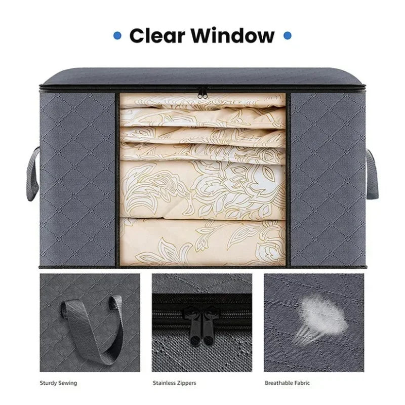 Storage Bag Foldable Large Capacity Clothes Blanket Storage Bags Storage Containers for Organizing Bedroom Closet Clothing