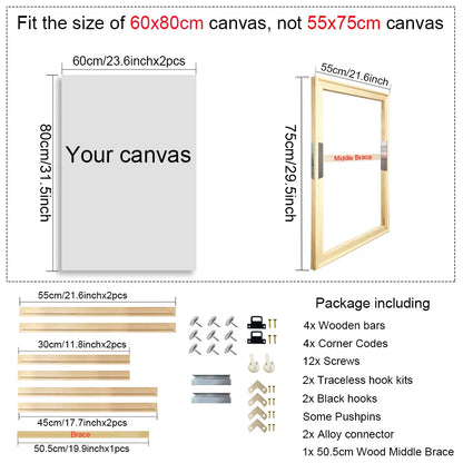 35x45 40x50cm Natural Wooden Picture Frame For Wall Canvas Frame Diamond Painting Frame Picture Poster Wall Frame Home Decor