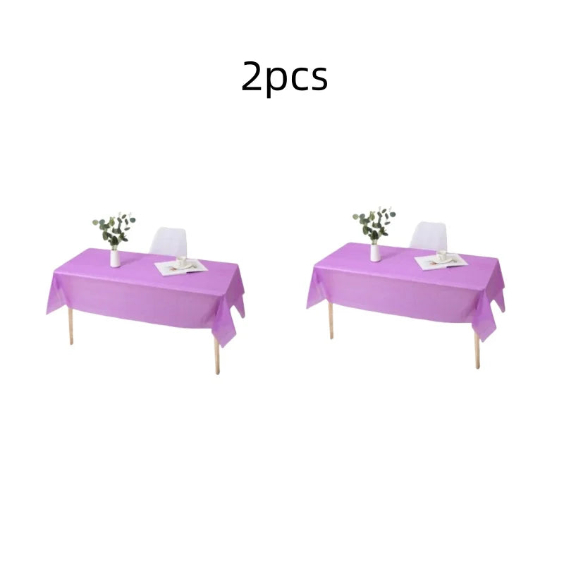 1pc Reusable Tablecloths 137x183cm BPA Free Plastic Dining Table Cover Cloth for Parties Picnic Camping Disposable Tablecloths