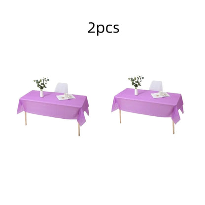 1pc Reusable Tablecloths 137x183cm BPA Free Plastic Dining Table Cover Cloth for Parties Picnic Camping Disposable Tablecloths