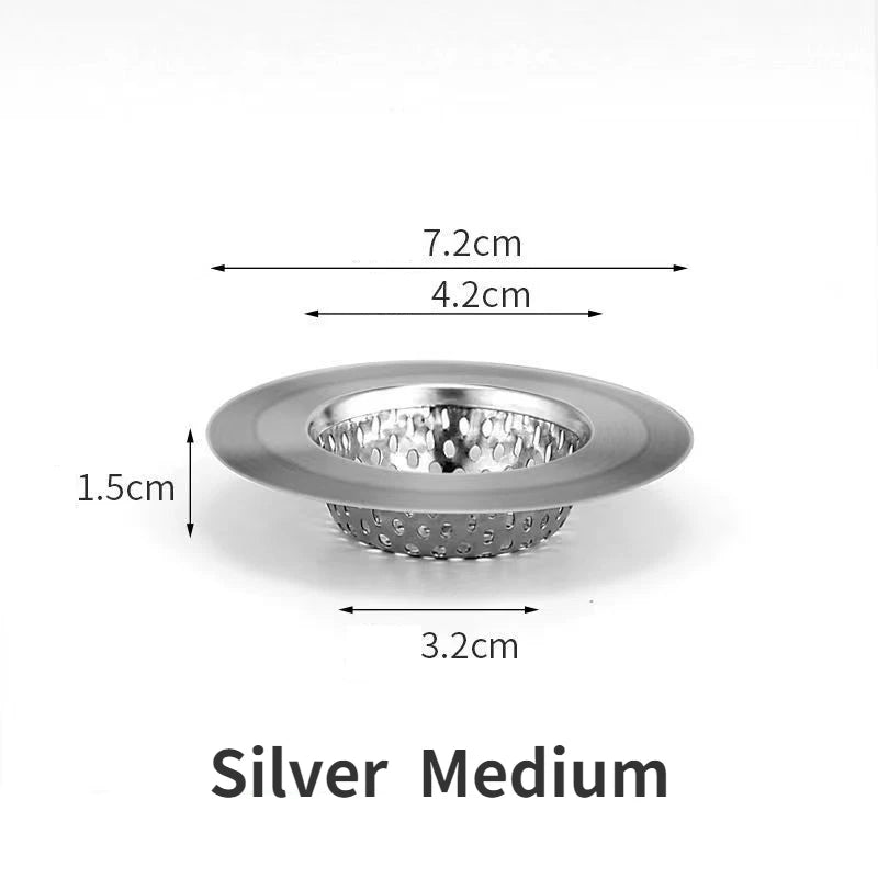 Stainless Steel Sink Filter Mesh Shower Floor Drain Hair Catcher Stopper Food Slag Drainer for Kitchen Bathroom Accessories