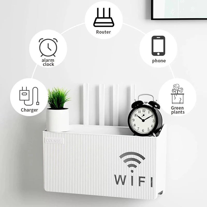 Home Router Storage Box, Wireless WIFI, TV Set-Top Box Wall Mounted Storage Rack, For Living Room, Bedroom Sorting Storage