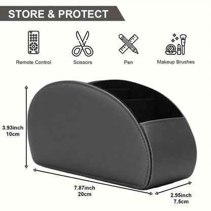 5 Compartments Remote Control Box Living Room Desktop Storage Box PU Leather Air Conditioner TV Remote Control Bracket Storage
