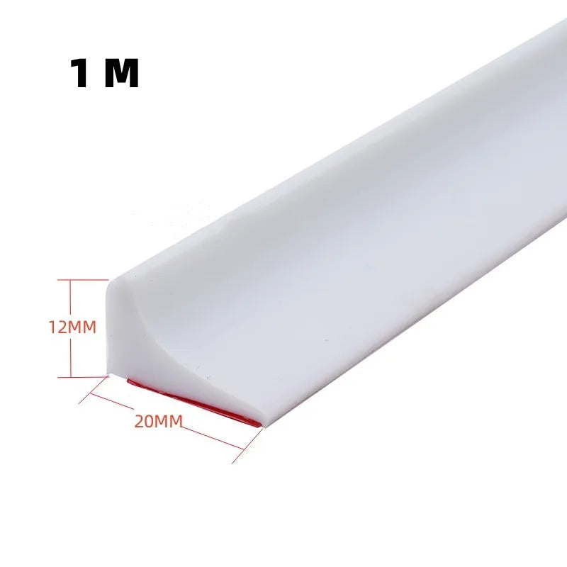 New Silicone Bathroom Water Stopper Dry Wet Separation Sealing Strips Self-adhesive Shower Drain Splash Prevention Water Dam