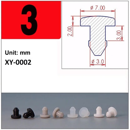 Silicone Rubber Caps T Type Plug Cover Snap-on Gasket Blanking End Seal Stopper 2.5mm-15mm Black/White/Gray/Transparent