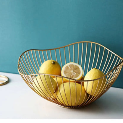 Fruit Basket Durable Metal Wire Storage Bowl Nordic Style Iron Home Snacks Bread Dining Table Indoor Cosmetic Storage Basket