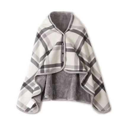 1pc Wearable Blankets Shawl Blanket Flannel Lazy Casual Office Blanket