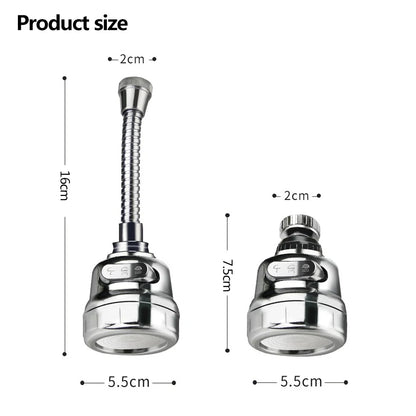 360 Degree Swivel Kitchen Faucet Aerator Adjustable Dual Mode Sprayer Filter Diffuser Water Saving Nozzle Faucet Connector
