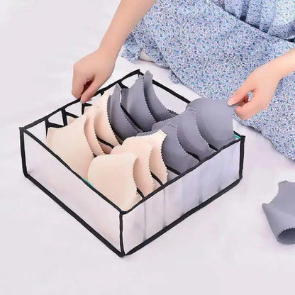6/7/11 Foldable Underwear Underwear Socks Organizer With Dividers Clothes Storage Box Breathable Mesh Bag For Wardrobe