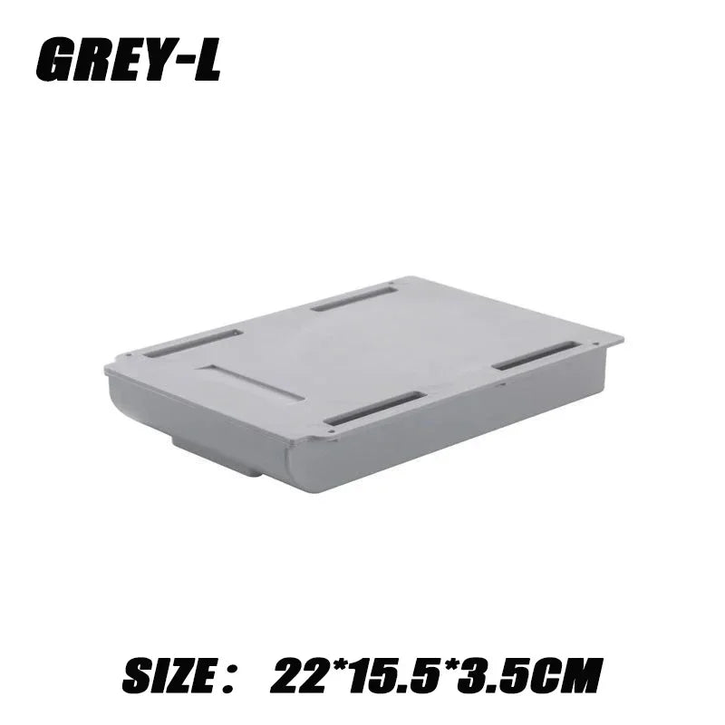 White SelfAdhesive Storage Drawer Box Makeup Pencil Tray Desk Hidden Under Desk Stand Self-adhesive Under-drawer Storage Box YH