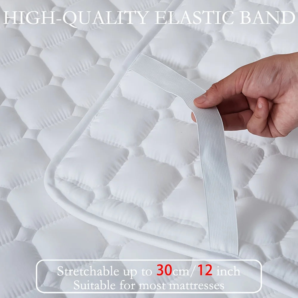 Waterproof Quilted Mattress Protector Cover Thickened Breathable Mattress Topper for Single or Double Bed
