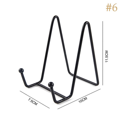 1pc Plate Display Stand Picture Easel Metal Plate Stands Holder Display Pictures Frame Photo Decorative Plate Dish Tabletop Arts