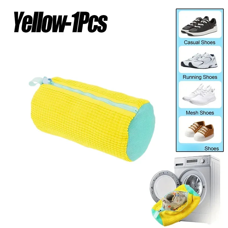 Laundry Bags Shoe Washing Machine Bag-with Zipper Laundry Bag with Rich Fluff Inside,Perfect for Sneakers with Shoe Brush