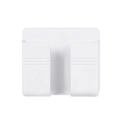 2PCS Wall Mounted Mobile Phone Charging Case Holder with Adhesive Remote Control Base Non Perforated Wall Storage Rack Base