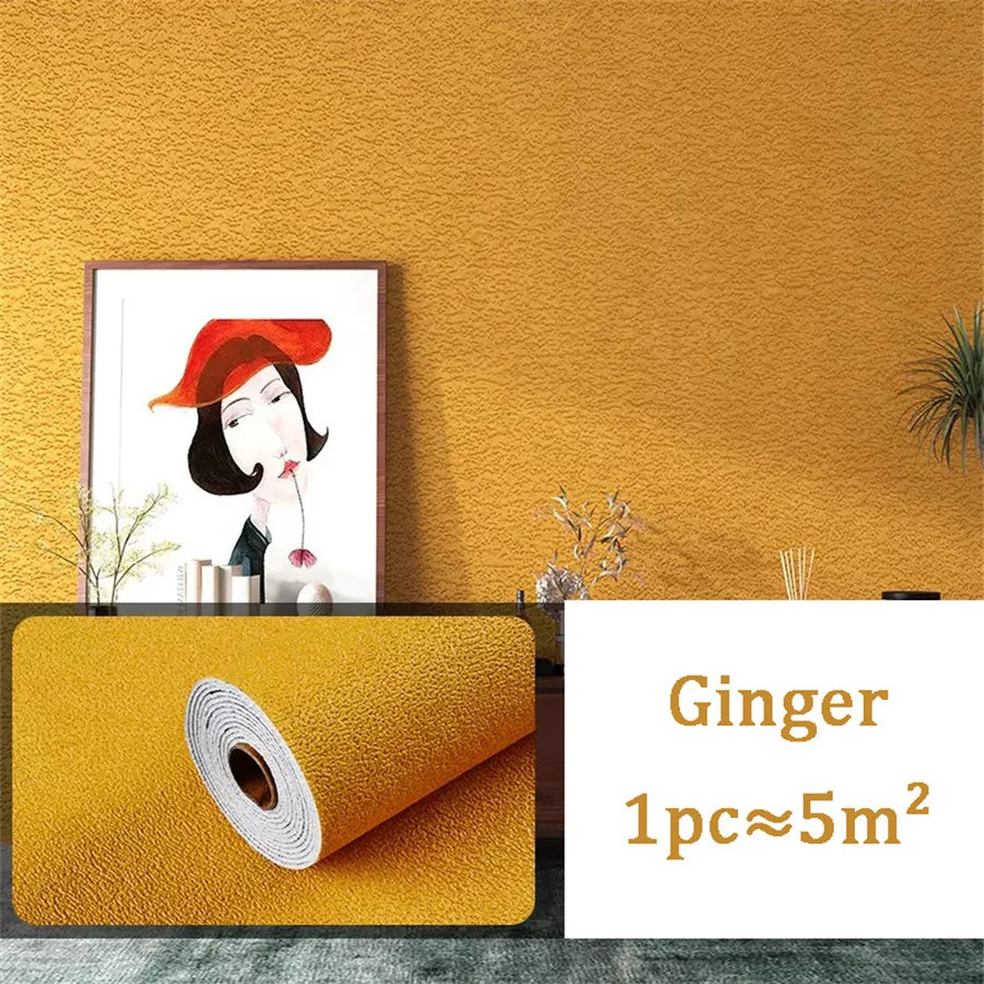 10m 3D Thicken self-adhesive wallpaper linen plain Diatom Mud wall stickers color decor renovation anti-collision Home Decor