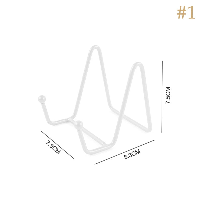 1pc Plate Display Stand Picture Easel Metal Plate Stands Holder Display Pictures Frame Photo Decorative Plate Dish Tabletop Arts