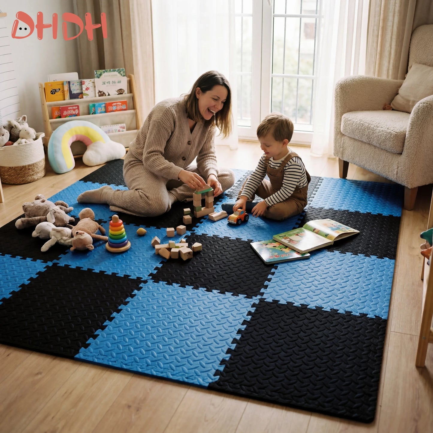 16PCS 30x30cm EVA Puzzle Mat – Thick Baby Play Mat for Kids, Non-Slip & Waterproof Crawling Floor Tiles, Interlocking Foam Rug