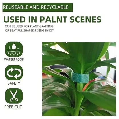 5M Nylon Plant Bandage Tie Reusable Plant Hook Loop Ties Green Fastener Tape Bamboo Cane Wrap Support Home Garden Accessories