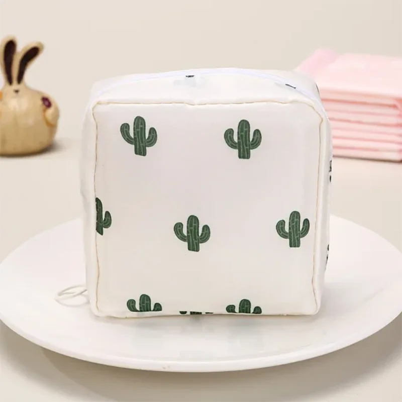 Women Sanitary Napkin Tampon Storage Bag Portable Waterproof Organizer Pouch Cartoon Pattern Sanitary Napkin Bag