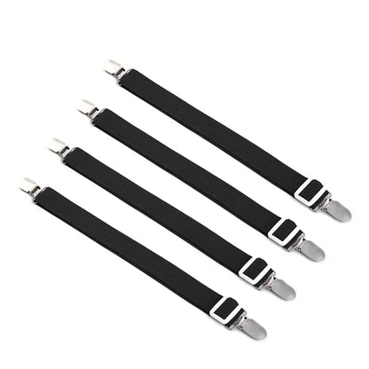 4pcs Adjustable Bed Sheet Fasteners Straps Elastic Mattress Cover Corner Holder Clip Grippers Suspender Cord Hook Loop Clasps