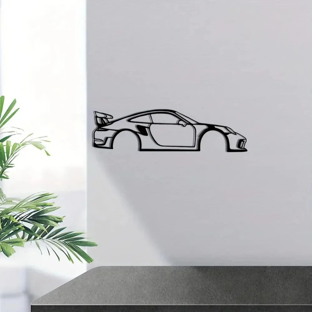 HelloYoung Metal Racing Car Wall Art Durable Sports Decor for Kids Room