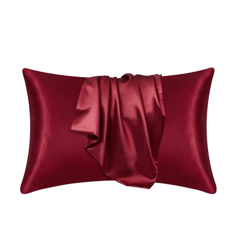 Pillowcase Silk Pillow Cover Silky Satin Hair Beauty Pillow case Comfortable Pillow Case Home Decor wholeStandard/Queen 1PC