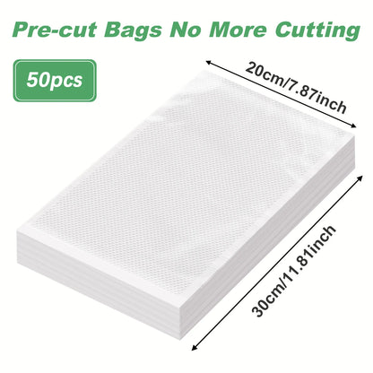 50pcs/Lot Food Vacuum Plastic Sealing Bags Food Preservation Sealed Bag Household Reusable Vacuum Sealer Bag Kitchen Accessories