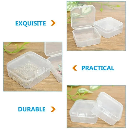 PP Storage Box Mini Transparent Plastic Case Container Square Rectangle Packaging Box for Jewellry Beads Small Items