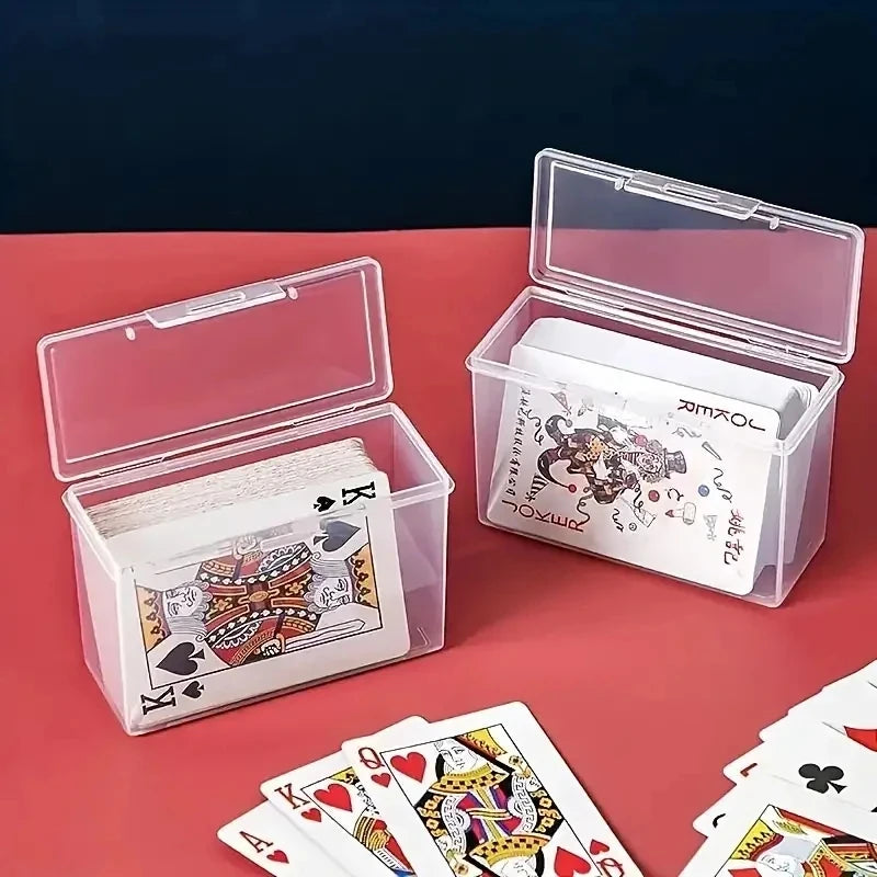 1/3/4pcs Playing Card Box, Clear Deck Case, Two Poker Images Can Be Placed (NO Cards) Christmas, Halloween, Thanksgiving Gift