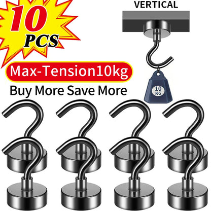 Black Magnetic Hooks, 25Lbs Strong Heavy Duty Cruise Magnet S-Hooks for  Hanging, Cabins, Grill, Kitchen, Garage, Workplac