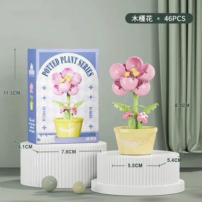 Flower Bouquet Mini Particle Building Blocks Flower Kit 3D DIY Creative Plants Micro Bricks for Home Decor Girl Gift Adults Kids