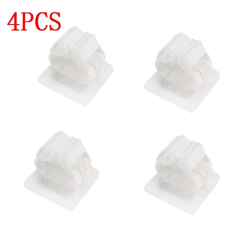 4Pcs Self Adhesive Mop Holder Broom Holder Wall Mounted White Mop And Broom Holder No Drill Wall Mounted Organizer Clip Wall Mou