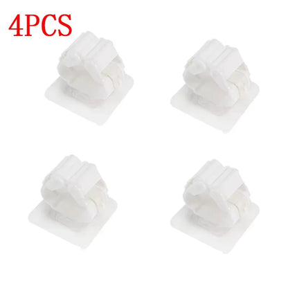 4Pcs Self Adhesive Mop Holder Broom Holder Wall Mounted White Mop And Broom Holder No Drill Wall Mounted Organizer Clip Wall Mou