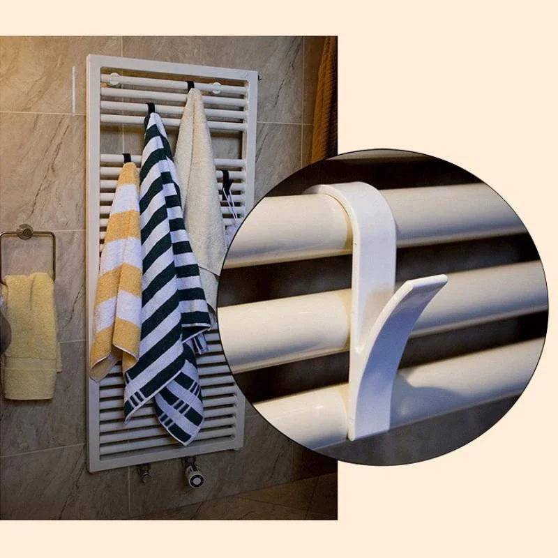 2-6pcs Multi-Purpose Radiator Towel Hangers Coat Clothes Scarf Rack Bath Hook - Metal over Door Or Wall Mounted