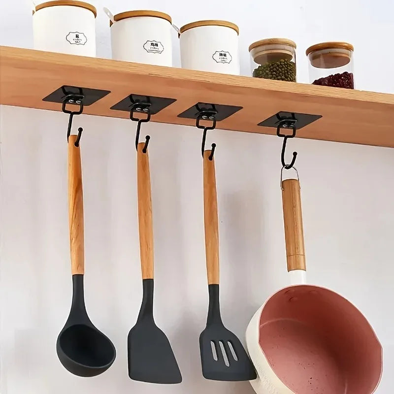 10PCS Hook Strong Load-bearing Seamless Wall Mounted Suction Cup Hook No Punching Kitchen Bathroom Universal Adhesive Hook