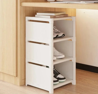 Stackable Shoe Rack Organizer Non-Woven Fabric Space Saving Entryway/Closet/Underbed Storage Home Organization Easy Assembly